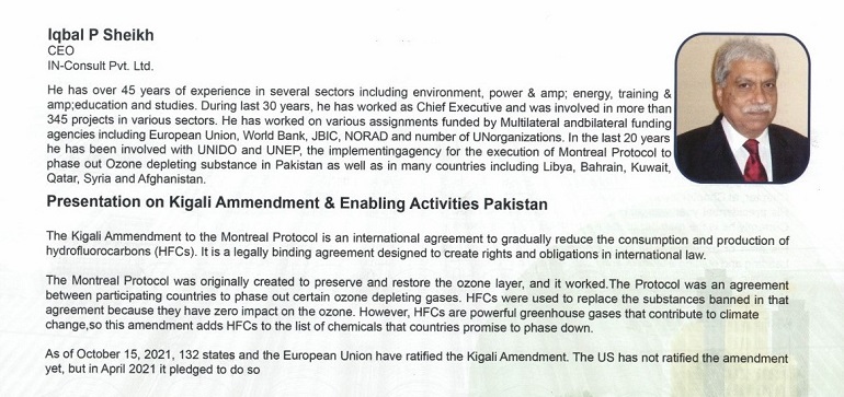Presentation on Kigali Amendment at HVACR Conference - ASHRAE